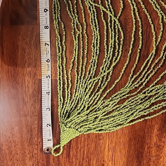Ben Amun Vintage Rare Multi Strand Green Beaded Choker Bib Necklace - Picture 5 of 7
